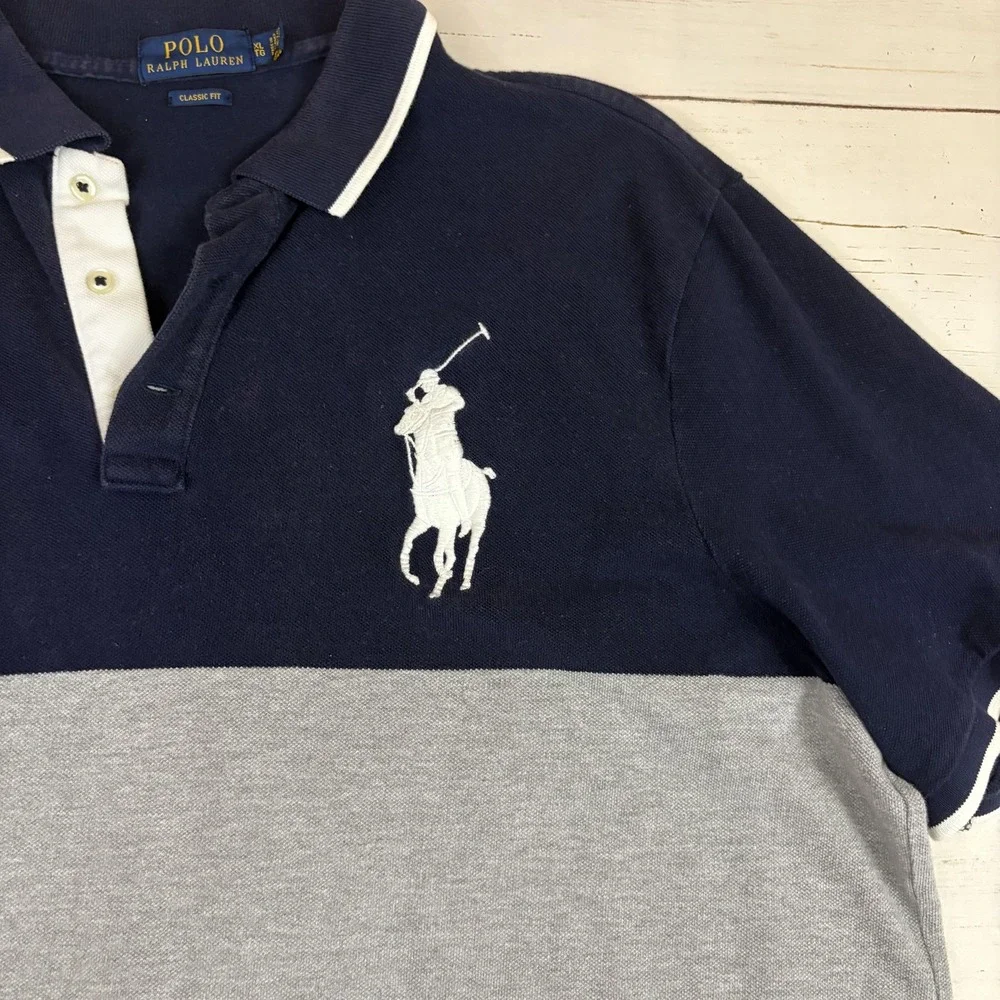 Polo Ralph Lauren Crest Rugby Polo Shirt Big Pony Colorblock Mens XL